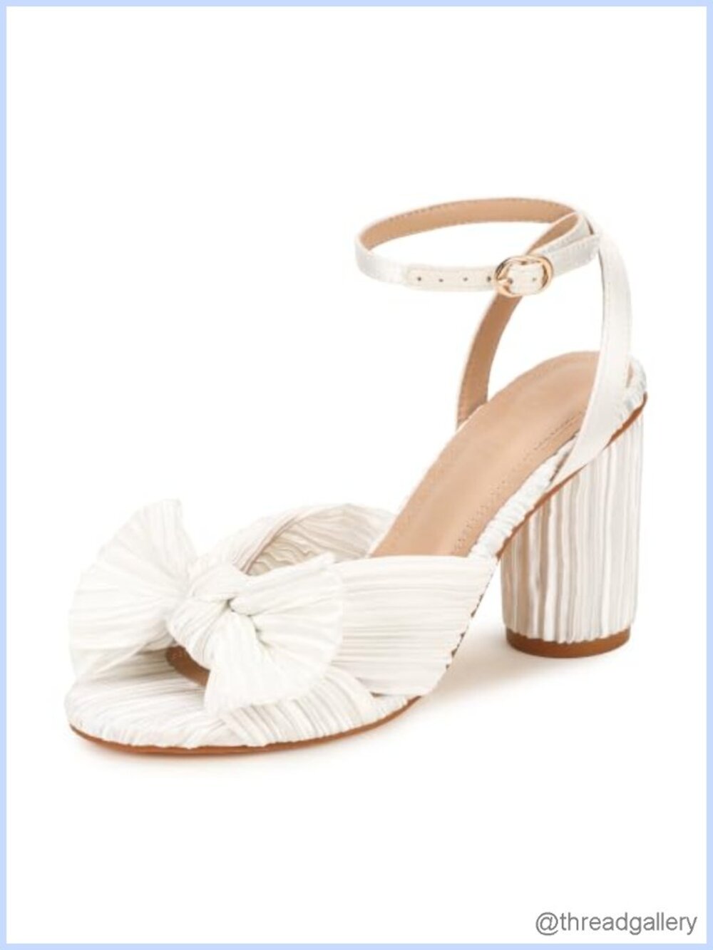 IDIFU Women's Bow Knot Heeled Sandals High Chunky Heels